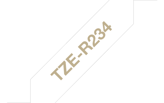 Brother TZeR234 original satinband – guld på vit, 12 mm